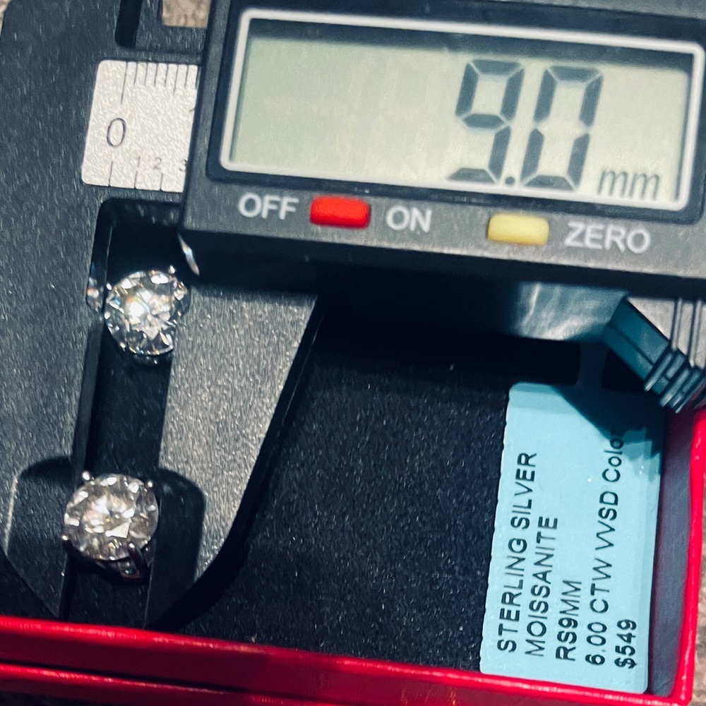 Sterling Silver Moissanite Stud Earrings